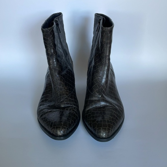 Vagabond Stina dark green crocodile embossed boots size 38 - Picture 2 of 8